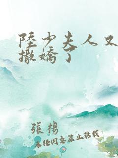 陆少夫人又双叒撒娇了