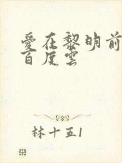 爱在黎明前降落百度云