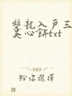 双龙入户三人行夹心饼txt