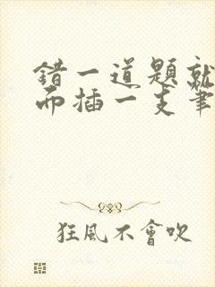 错一道题就往下面插一支笔怎么办