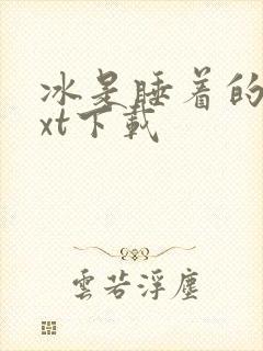 冰是睡着的水txt下载