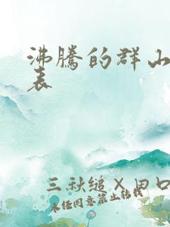 沸腾的群山演员表