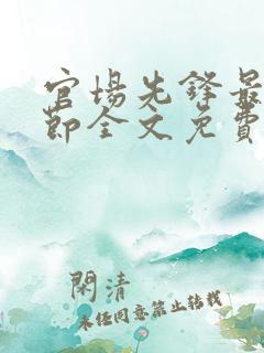 官场先锋最新章节全文免费阅读