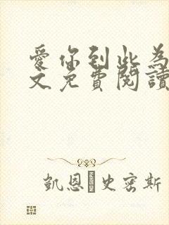 爱你到此为止全文免费阅读