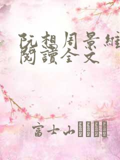 阮想周景维免费阅读全文