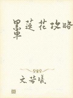 黑莲花攻略手册车