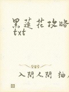 黑莲花攻略手册 txt