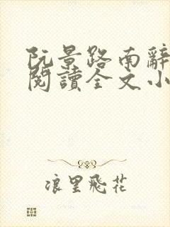 阮景路南辞免费阅读全文小说