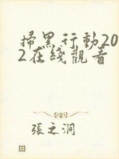 扫黑行动2022在线观看