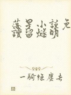 落星小说免费阅读留燧明