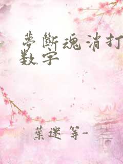 梦断魂消打三个数字