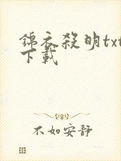 锦衣杀明txt下载