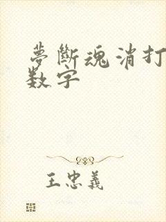 梦断魂消打三个数字