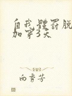 自我体罚脱一次加穿3天