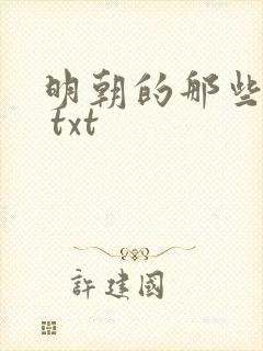 明朝的那些事儿 txt