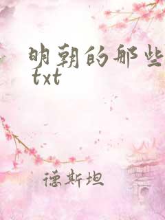 明朝的那些事儿 txt