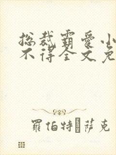 总裁霸爱小妻惹不得全文免费阅读