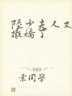 陆少夫人又双叒撒娇了