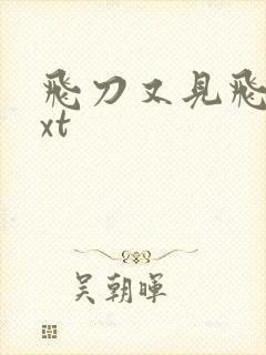 飞刀又见飞刀txt