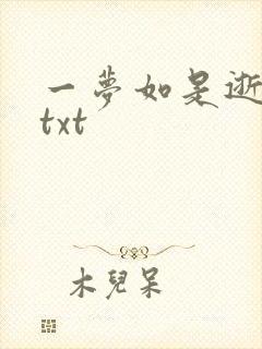 一梦如是逝水长txt