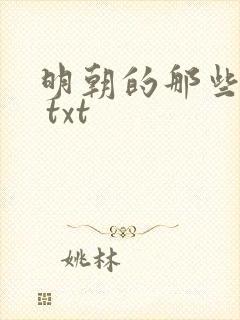 明朝的那些事儿 txt