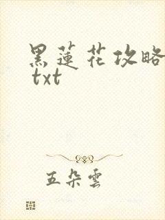 黑莲花攻略手册 txt