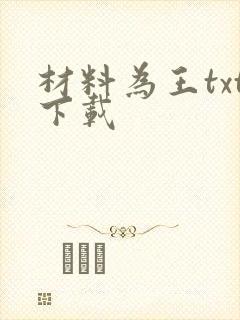 材料为王txt下载