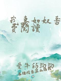 我妻如奴番外免费阅读