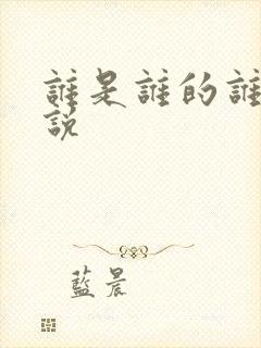 谁是谁的谁 小说