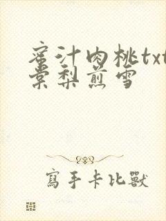 蜜汁肉桃txt棠梨煎雪