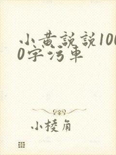 小黄说说1000字污车
