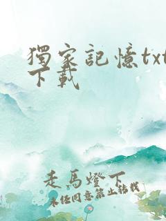 独家记忆txt下载