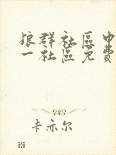 狼群社区中文第一社区免费