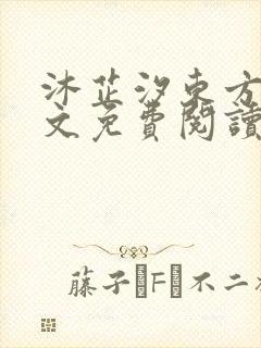 沐芷汐东方逸全文免费阅读