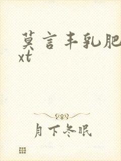 莫言丰乳肥臀txt