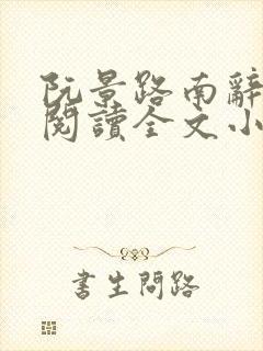 阮景路南辞免费阅读全文小说