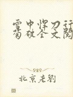 雪中悍刀行姜泥菊破全文阅读