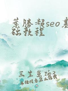 叶胜超seo基础教程