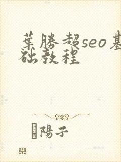 叶胜超seo基础教程