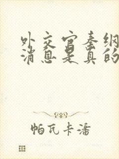 外交官秦纲最新消息是真的吗还是假的