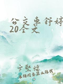 公交车舒婷1一20全文