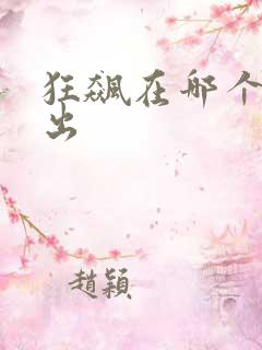 狂飙在哪个台播出