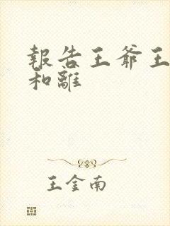 报告王爷王妃要和离