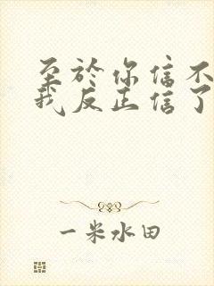 至于你信不信 我反正信了