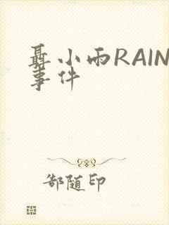 聂小雨RAIN事件