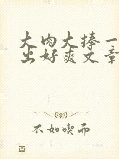 大肉大捧一进一出好爽文章