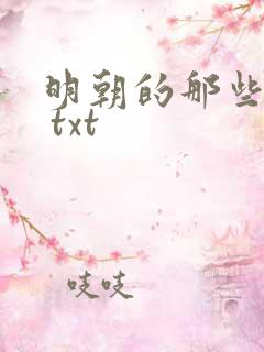 明朝的那些事儿 txt