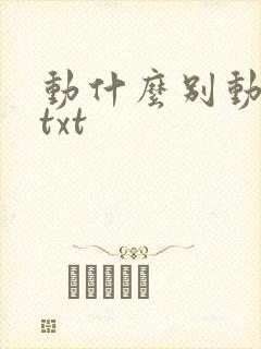动什么别动感情txt