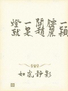 灯一关腰一挺你就是赵丽颖