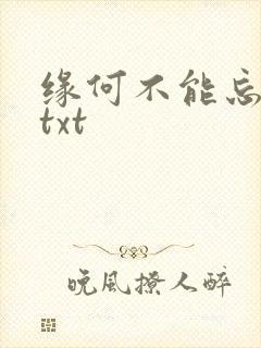 缘何不能忘记你txt